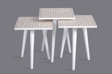 Kahve masası beyaz arka plan ve siyah arkaplan