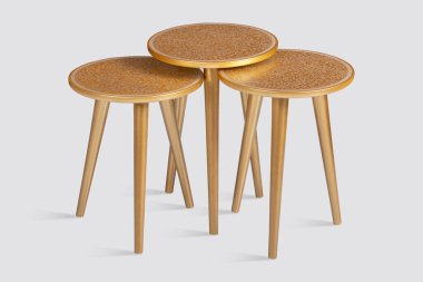 Kahve masası beyaz arka plan ve siyah arkaplan