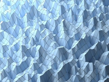 Modern bilim soyut poligonal geometrik şekiller arka plan tel kafes yapıları düğüm tarafından dokunan. Parlak ışık ile 3d uzay gölgede şekiller bağlı. Bilim düşük Poli arka plan 3d render Üstten Görünüm.