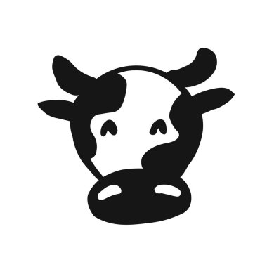 El inek resimde çekilmiş. İskandinav tarzında çizim çiftlik hayvanı. Çocukça poster ya da tekstil tasarım