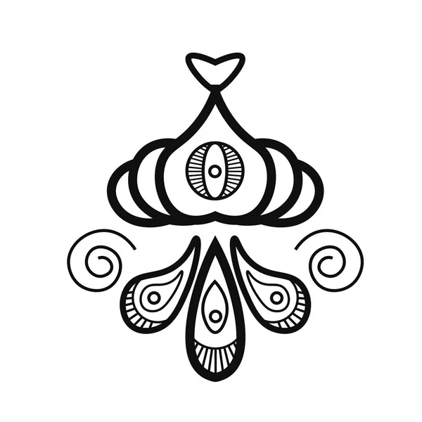 Mehndi traditionelles indisches ethnisches Symbol. gut für Henna-Design, Tätowierung, Stoff, Textil, T-Shirt-Druck oder Poster — Stockvektor