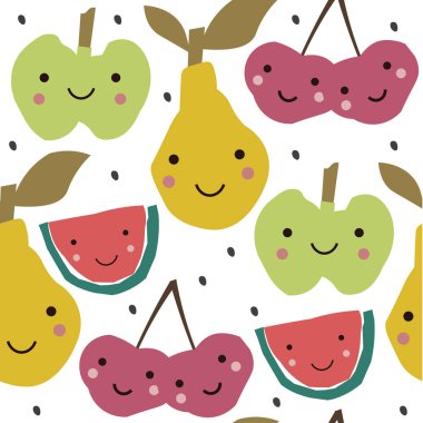 Soyut desen meyve İskandinav tarzı ile. Kolaj sanat.