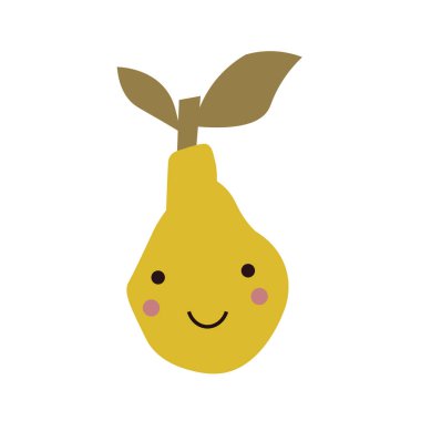 Karikatür armut. Komik karakter. Kolaj İskandinav tarzı