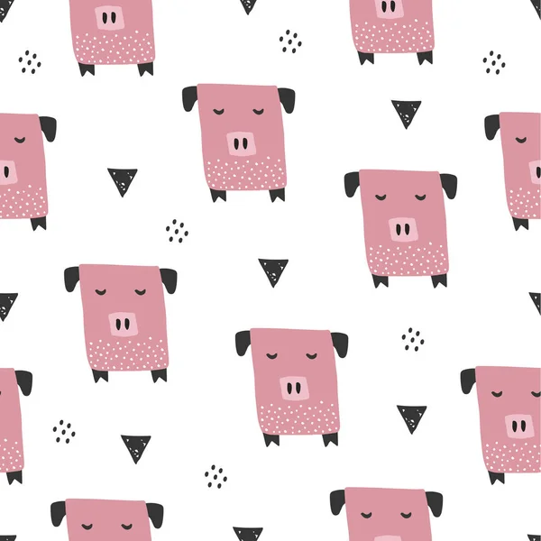 Wzór z świnia — Wektor stockowy
