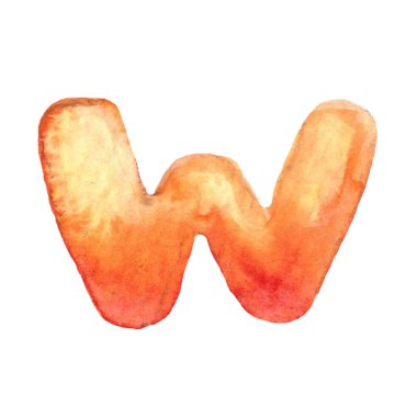 Suluboya el harfi w boyalı.