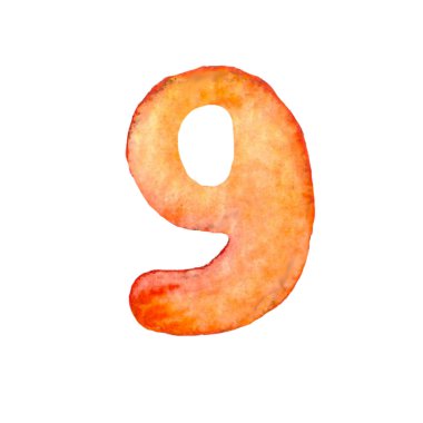 Suluboya el 9 numara boyalı.