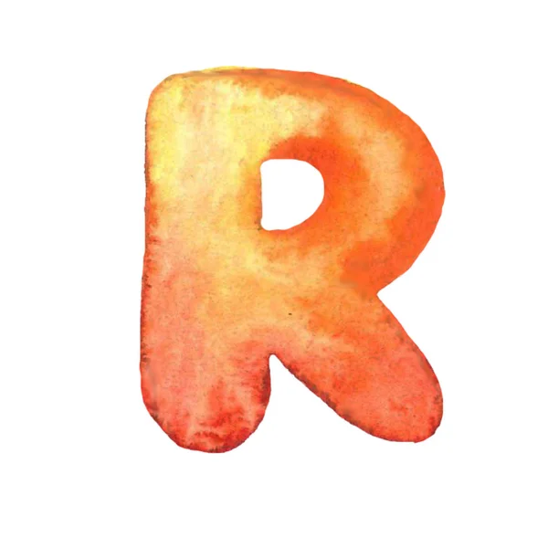 Watercolor hand painted letter r. — Stock Photo, Image