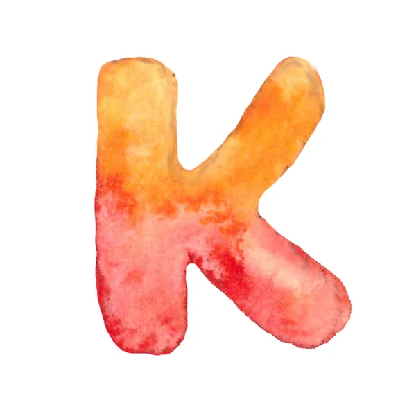 Aquarel hand beschilderde letter k. — Stockfoto