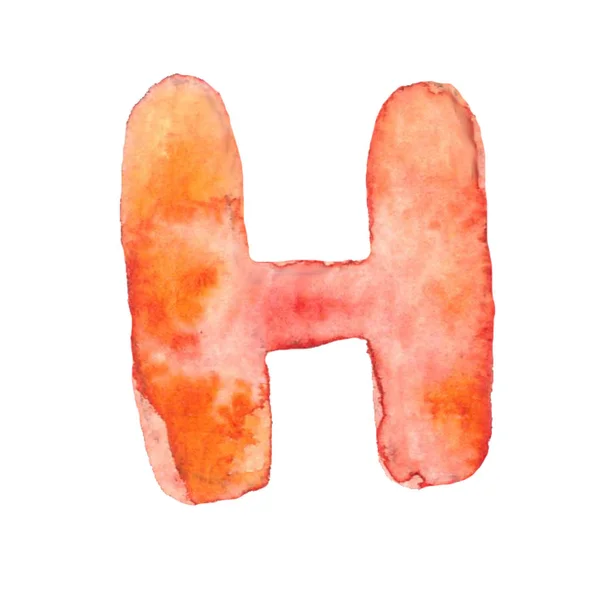 Aquarel hand beschilderde letter h. — Stockfoto