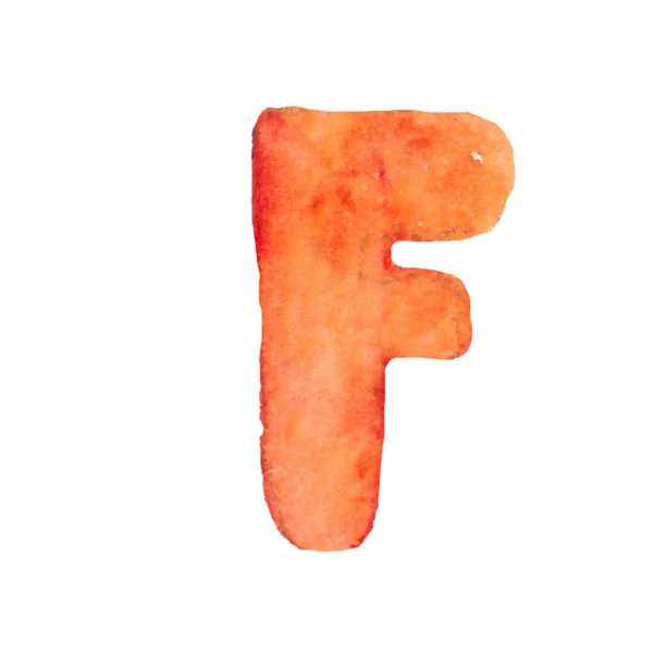 Aquarel hand beschilderde letter f. — Stockfoto