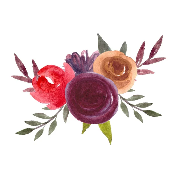 Hand målade akvarell blomsterbukett och arrangemang för bröllop, baby dusch, dagis, födelsedag inredning. — Stockfoto