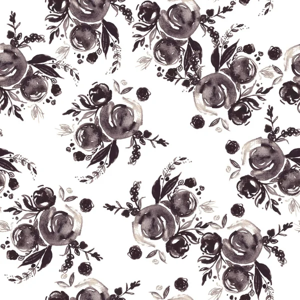 Floral digitale papier, naadloze patroon met botanische kunst voor textiel, stof, achtergrond. Bruiloft, verjaardag decor. — Stockfoto