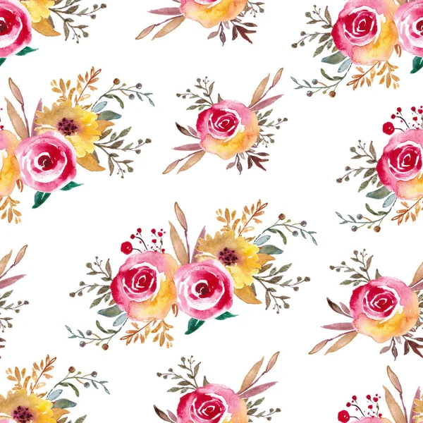 Bezszwowe wzór, kwiatowy wzór bez szwu, papier cyfrowy, botaniczna ilustracja na tekstylia, tkanina. Ślub, tło przedszkola. — Zdjęcie stockowe