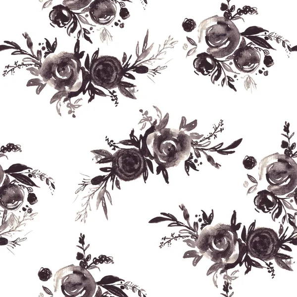 Papel digital floral, patrón sin costuras con arte botánico para textil, tela, fondo. Boda, decoración de cumpleaños . —  Fotos de Stock