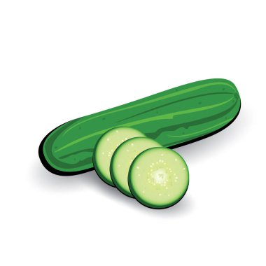 Taze salatalık ve beyaz arka plan üzerinde izole salatalık dilimleri.