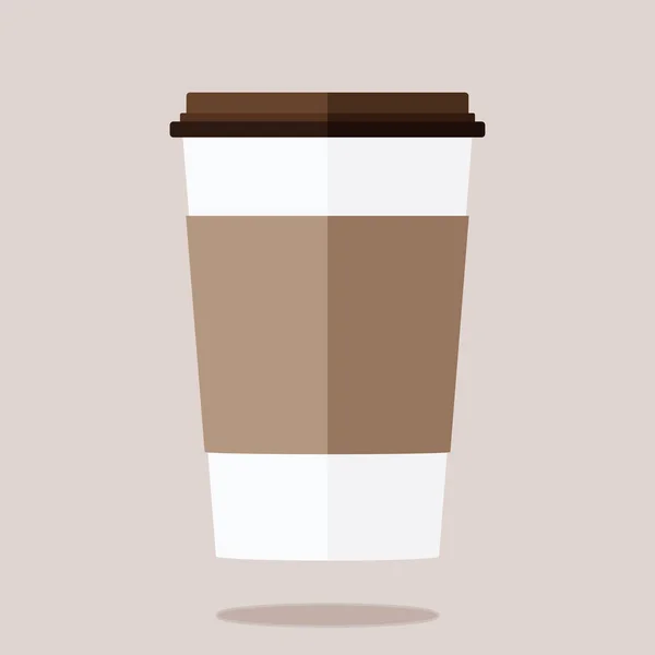 Disposable Coffee Cup Icon Brown Background — Stock Vector