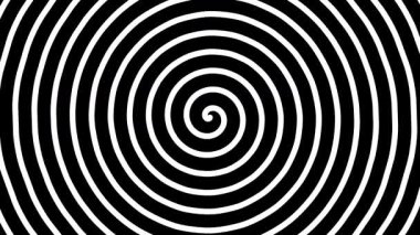 Uçuk siyah ve beyaz spiral illüzyon. Kusursuz döngülü psikedelik efektli animasyon.