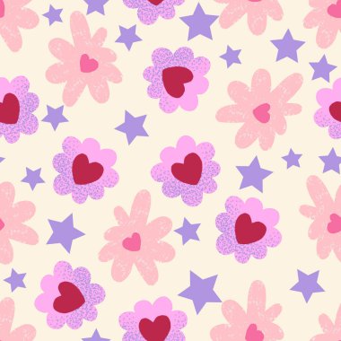 Şirin Küçük Kalpler Sevgililer Günü Vektörü Kusursuz Desen