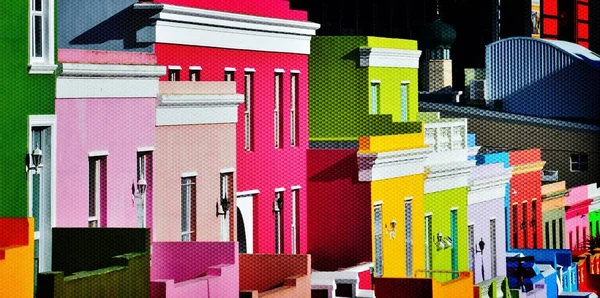 Landscape Colorful Houses Kaap Cape Town — Stock Photo, Image