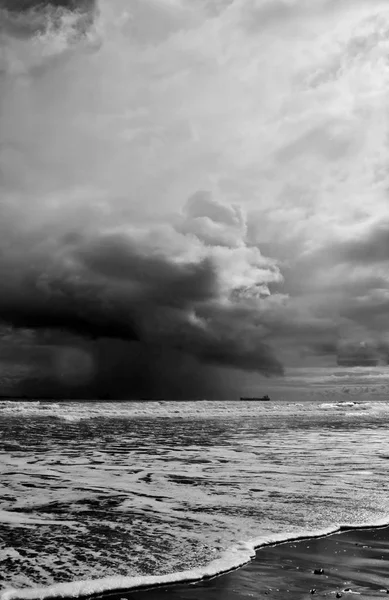 Seascape of stormy weather over the Atlantic ocean