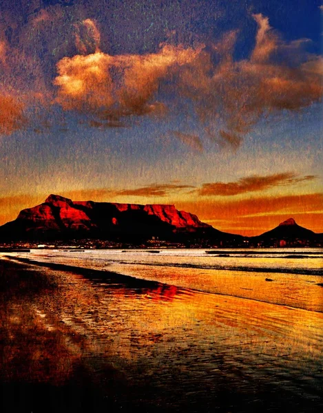 Yatay Cape Town Masa Dağı — Stok fotoğraf