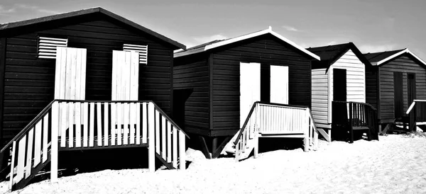 Краєвид Зміною Хатин Пляжі Muizenberg — стокове фото