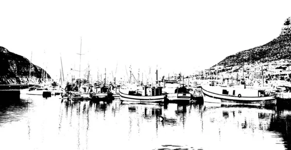 Пейзаж Рыбацкими Лодками Маленькой Гавани — стоковое фото