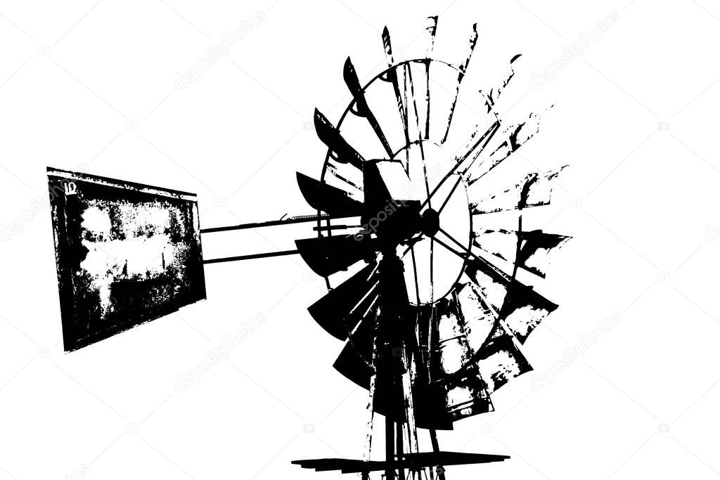 Close up of a Windmill water pump on a farm in the western cape South Africa