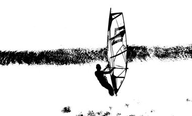 Atlantik Okyanusu'nda eğlenen rüzgar sörfçüleri