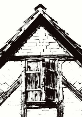 Eski bir ahşap ev yakın çekim