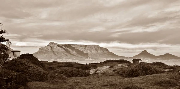 Krajina Kapského Města Stolové Hory Při Východu Slunce — Stock fotografie