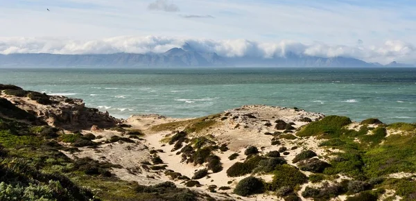 Landskap Med Sanddyner Och Overbergbergen Över False Bay — Stockfoto