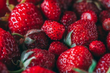 Çilek ve yabani çilek makro closeup doku