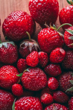Çilek ve yabani çilek makro closeup doku