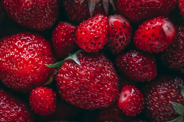 Çilek ve yabani çilek makro closeup doku