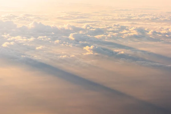 Хмарний Вигляд Літака Під Час Заходу Сонця Стокове Зображення