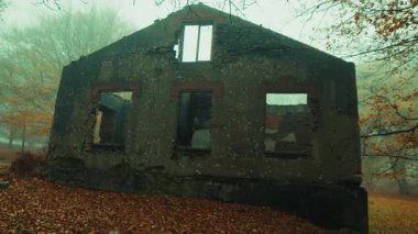 Sisli Ormanda Terk Edilmiş Eski Ev.