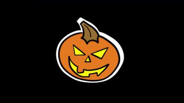 Alfa 'da ürkütücü cadılar bayramı balkabağı etiketi. Yüksek kaliteli FullHD görüntüler