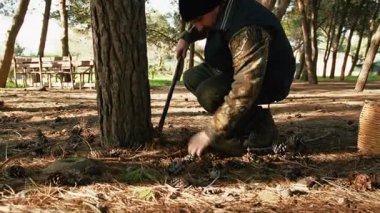 Doğada Mantar Avı Yapan Adam 