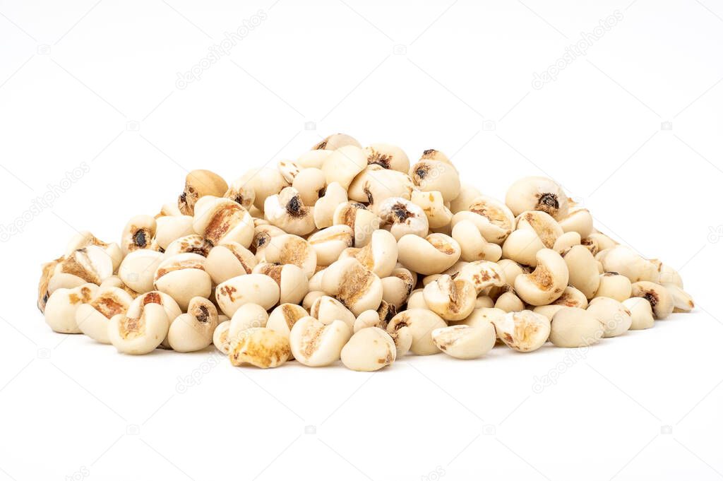 Pile of Job's tears ( Adlay millet) isolated on white background.
