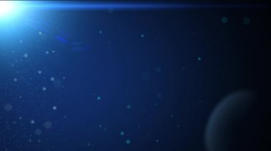 Güzel Mavi Yüzen Toz Parçacıkları Kara Arkaplanda Lens Alevleri