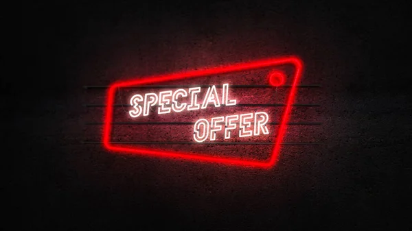 Special offer sale neon sign banner background. sale and clearance concept