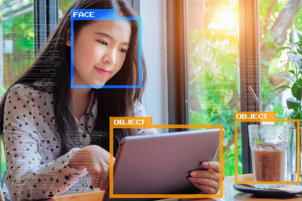 Makine öğrenme analytics kişi ve nesne teknoloji, yapay zeka kavramı tanımlayın. Yazılım kullanıcı arabirimi analytics ve tanıma insanlar ve nesne.