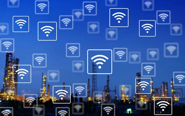 시간에 스마트 0입니다 산업입니다 Wifi 아이콘 — 스톡 사진