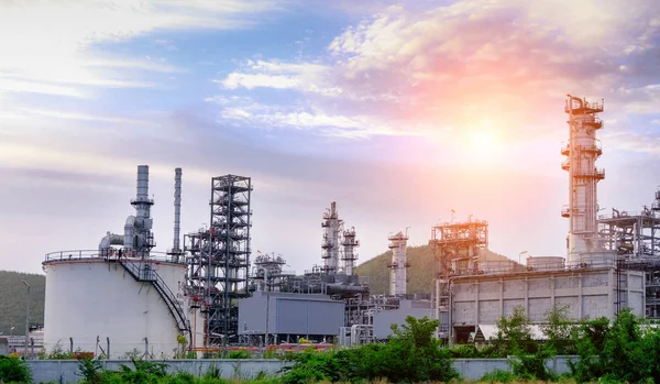 Industriële Olieraffinaderij Gasindustrie Raffinaderij Uitvoer Van Het Product — Stockfoto