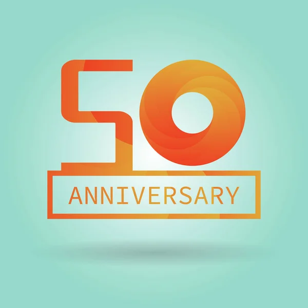 Logo Icono Aniversario Con Patrón Moderno Naranja Concepto Logotipo Plano — Archivo Imágenes Vectoriales