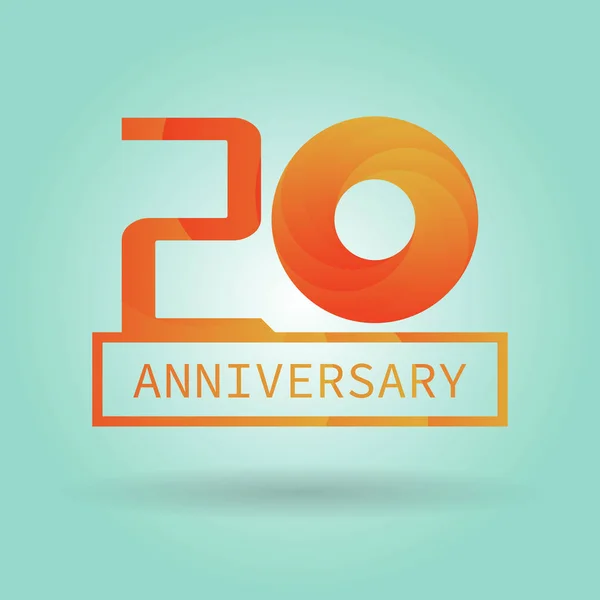 Logo Icono Aniversario Con Patrón Moderno Naranja Concepto Logotipo Plano — Archivo Imágenes Vectoriales