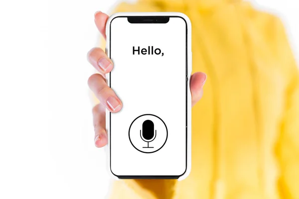 Ses tanıma, konuşma algılamak ve derin kavram öğrenme. Hareket eden telefon ekranında Application.