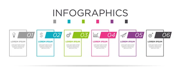 Modèle Graphique Business Info Conception Carte Avec Étiquette Étapes Options — Image vectorielle