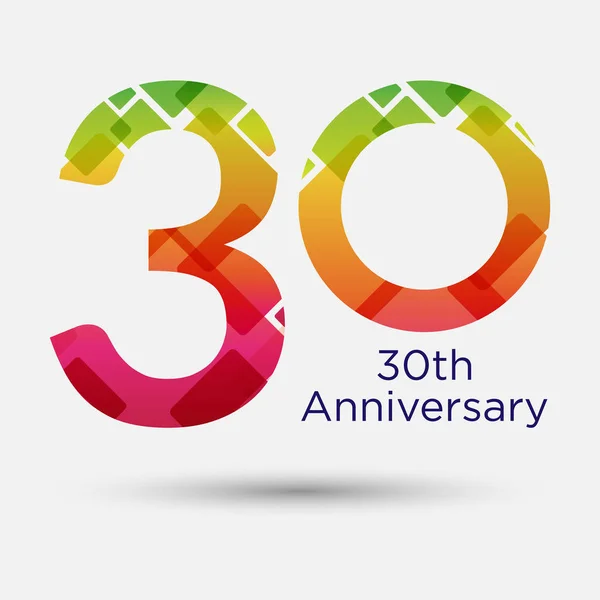 Logo Icono Aniversario Con Patrón Moderno Colorido Concepto Logotipo Plano — Archivo Imágenes Vectoriales